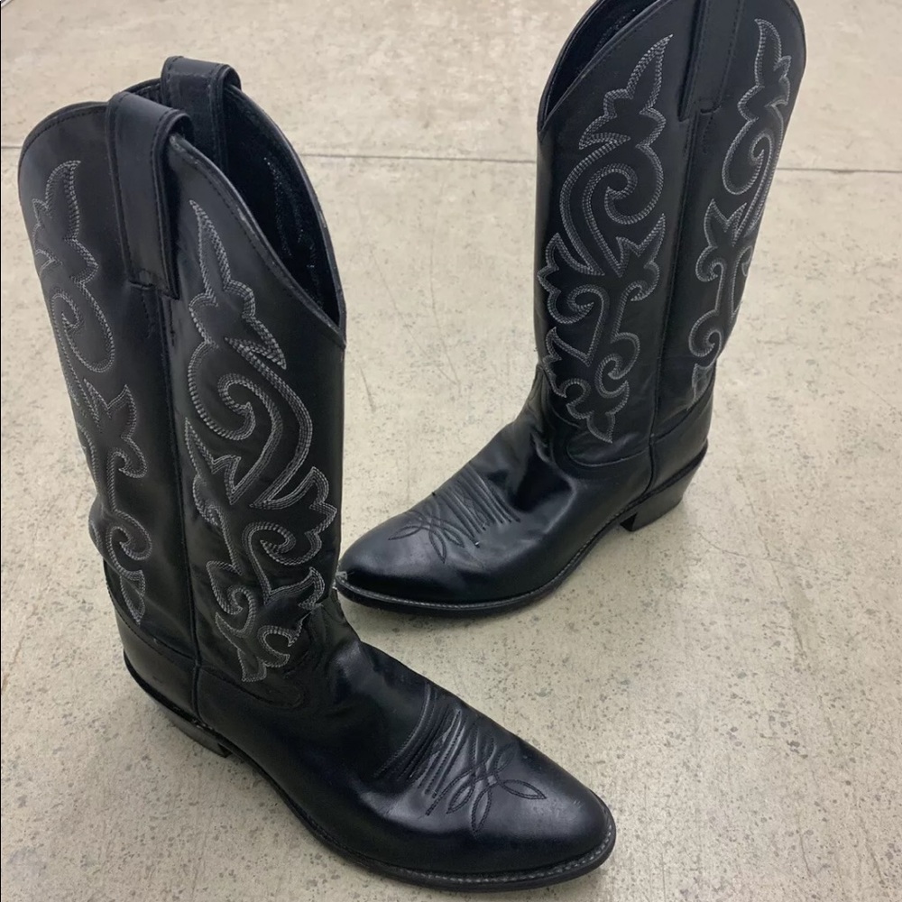 Justin 1409 Black London Calf Pull OnCowboy Boots